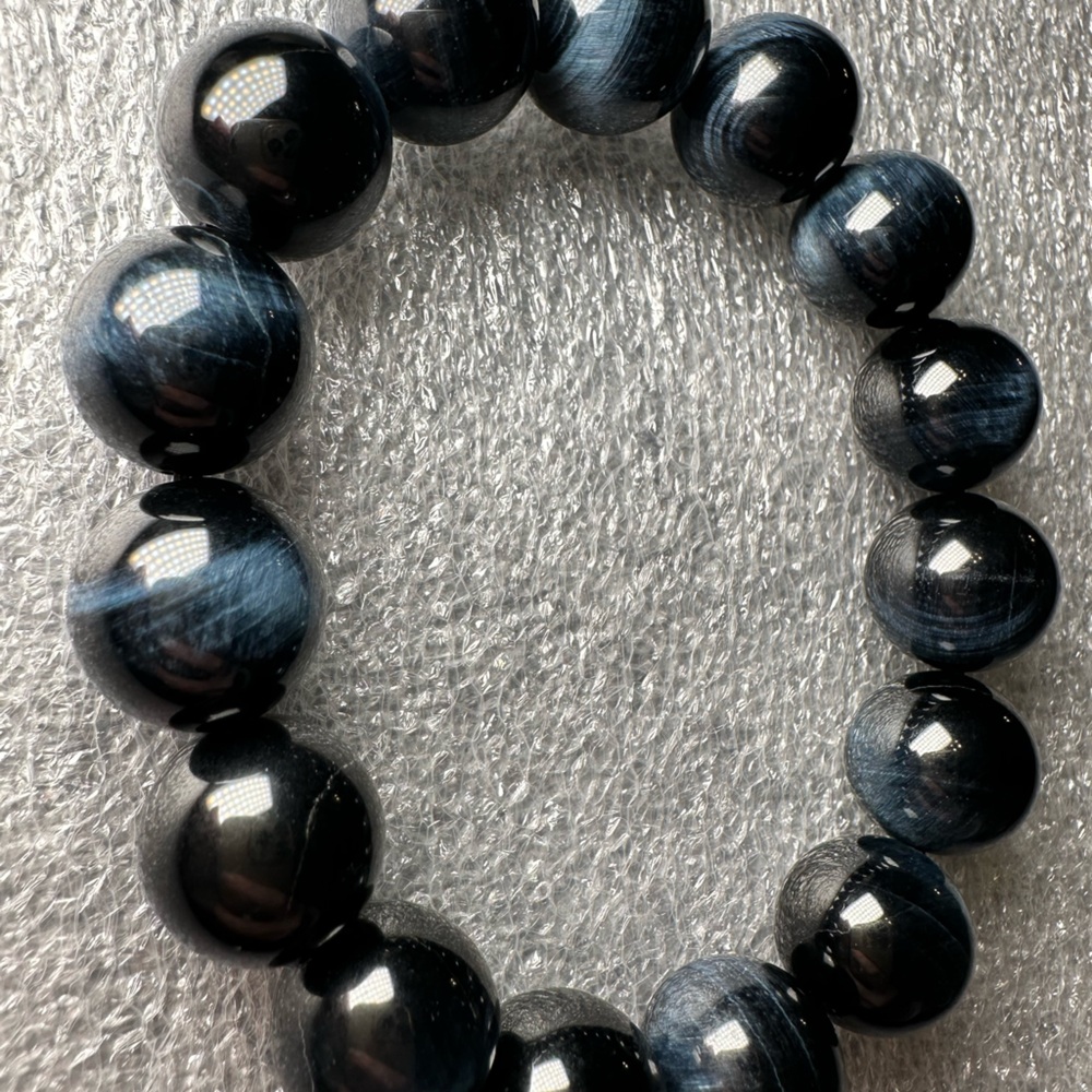 Flashy 13MM Blue Tiger Eye Natural Crystal Bracelet